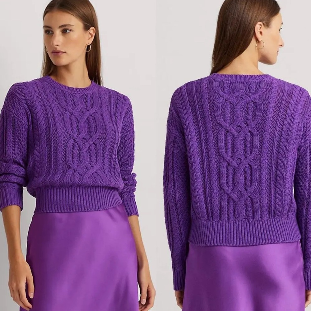 Lauren Ralph Lauren black label cable knit sweater size XlArge new